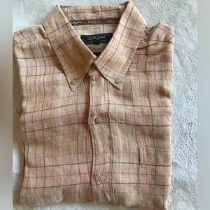 Bobby Jones Beige and Pink Checkered Shirt